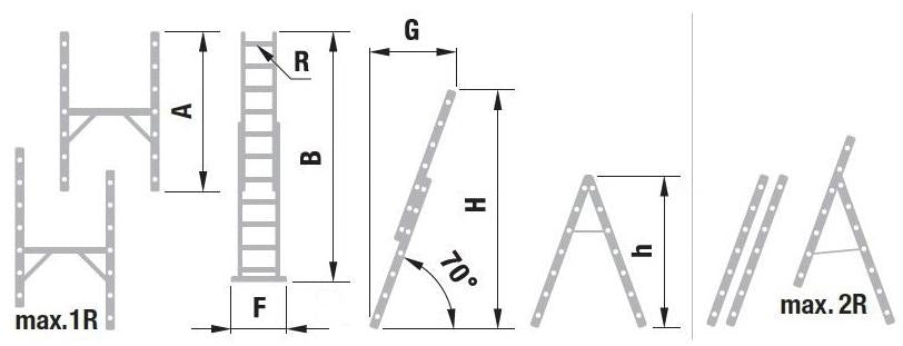 PLATFORM WITH ADJUSTMENT LADDERS, model 8507