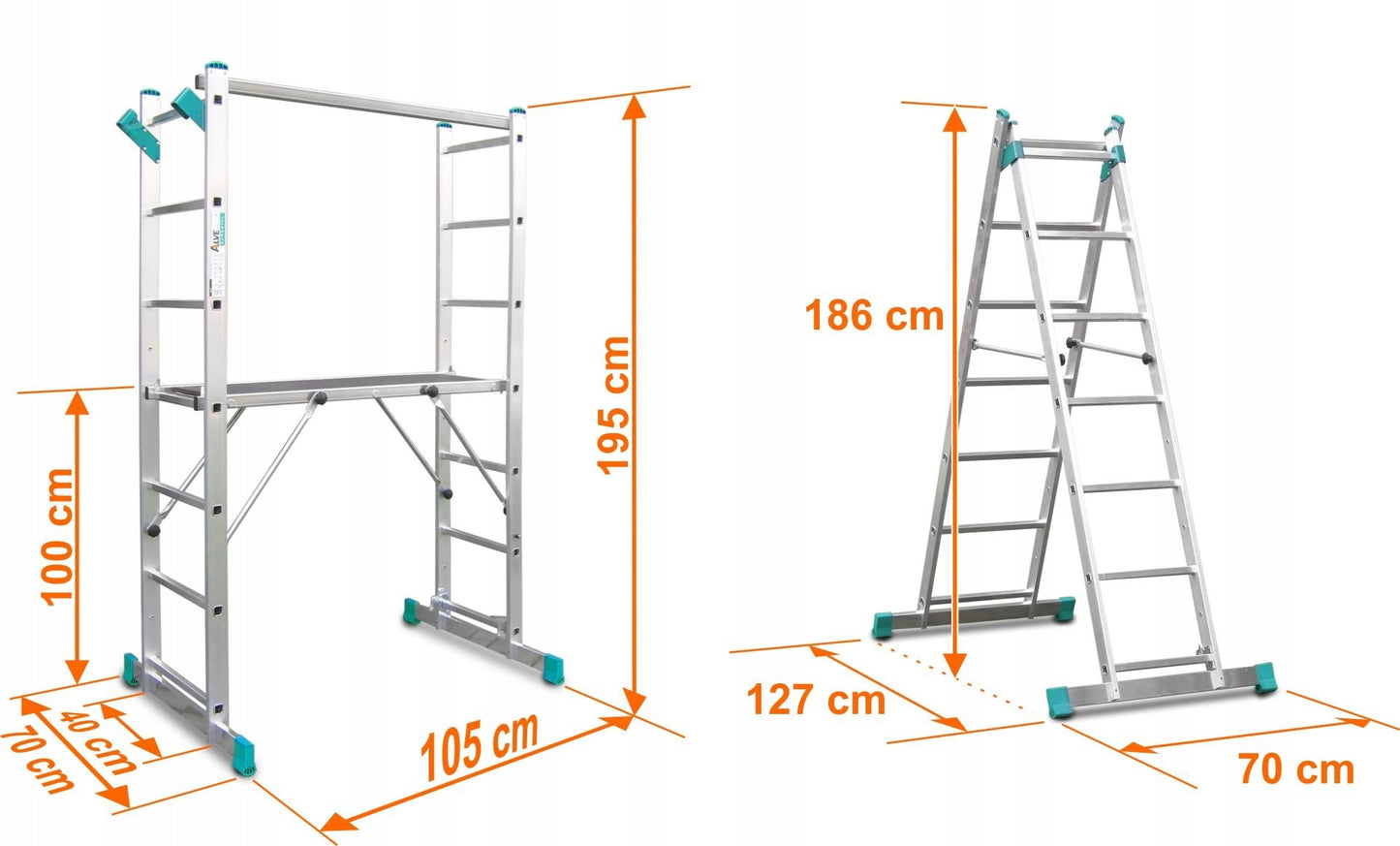 PLATFORM WITH ADJUSTMENT LADDERS, model 8507