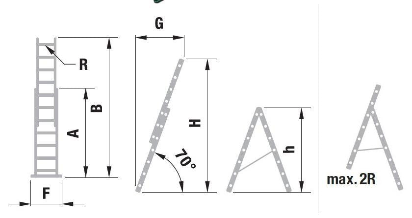 ALUMINUM LADDERS WITH ADJUSTMENT OPTION 2x9, model 7709